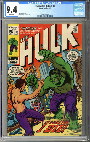 Incredible Hulk #130 CGC 9.4