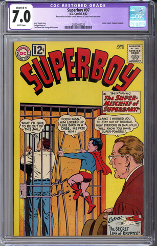 Superboy #97 CGC 7.0 B-1 slight restoration